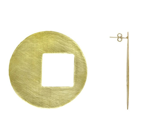 Anzio-Brushed Finished Brunch Geometric Earring