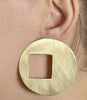 Anzio-Brushed Finished Brunch Geometric Earring