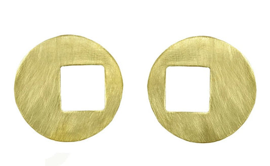 Anzio-Brushed Finished Brunch Geometric Earring