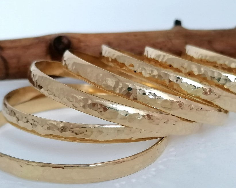 Faenza-Open Hammered Bangle