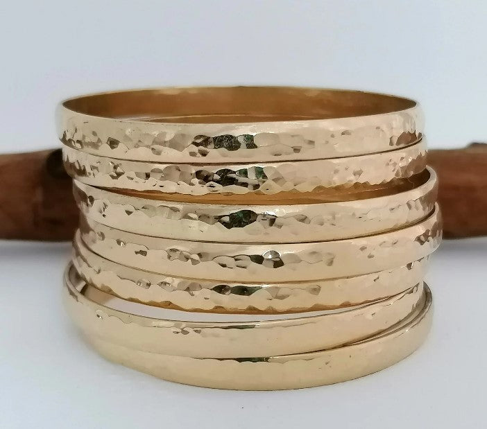 Faenza-Open Hammered Bangle