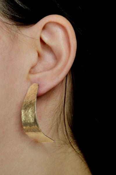 Terni- Modern open hammered Hoop Earrings