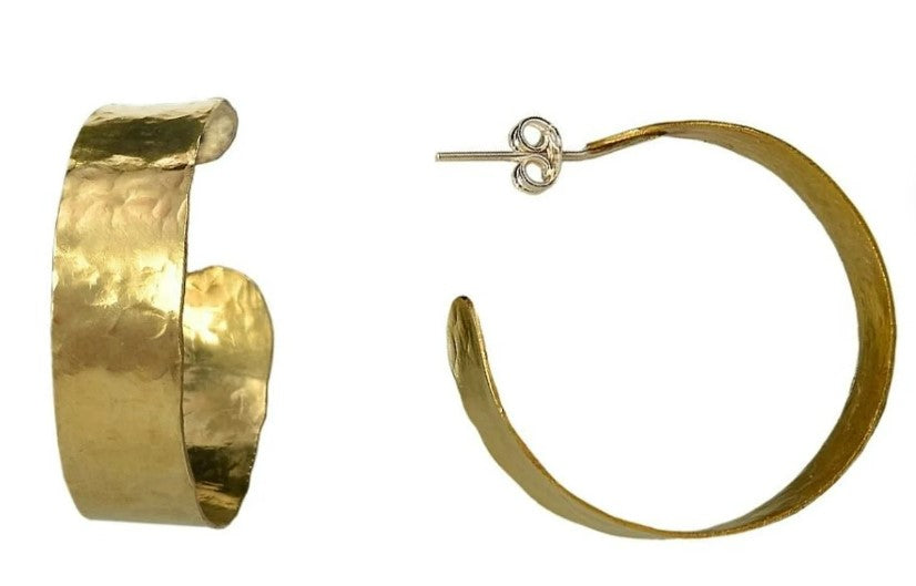 Mantova- Bold Hammered Hoop Earrings