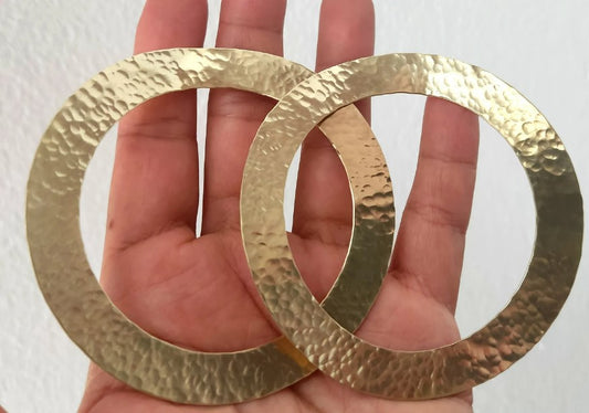 Mazara- Tribal Giant Disc Hoop Earrings