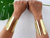 Aversa-Gold extra wide cuff bracelet, armor huge forearm cuff bracelet